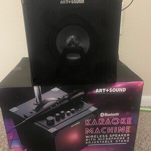 Black Karaoke Machine with Microphone